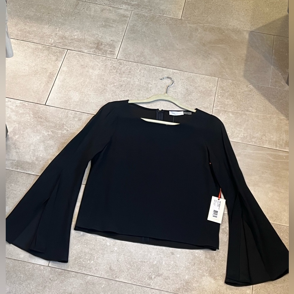 Ramy Brook Black Paloma Bell Split Sleeve Top